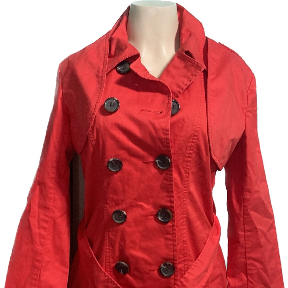 CAbi Poppy Red Convertible Trenchcoat